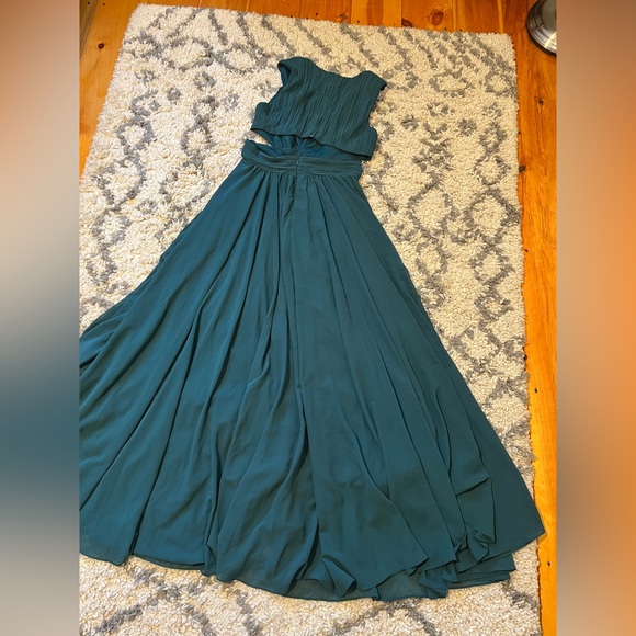 Lulus Green Formal Dress Gown Prom Wedding Cut-out - Picture 6 of 10